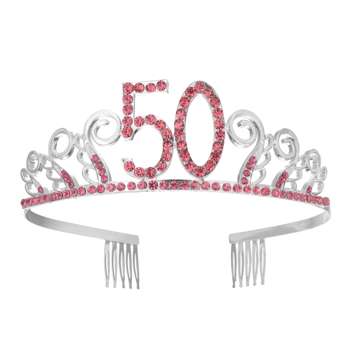 FRCOLOR Birthday Crystal Red Rhinestone Tiara Queen Crowns Dance Party Headband Hair Combs Clip f... | Walmart (CA)
