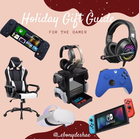Christmas gift guide for the gamer(s) in your life. This is a mix of gaming accessories and gaming devices that are popular. Gaming headphones, gaming chair, Xbox game controller, Nintendo switch, gaming storage tower 

#LTKSeasonal #LTKGiftGuide #LTKHoliday