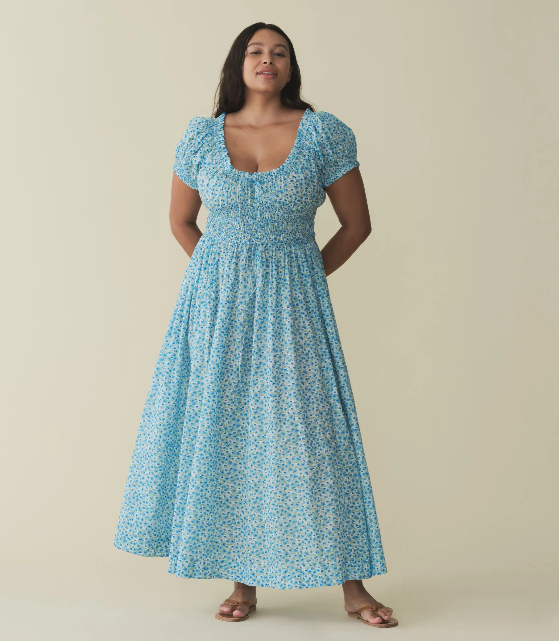 Ashlynn Dress - Bleu Daisy Fields | DÔEN | DOEN