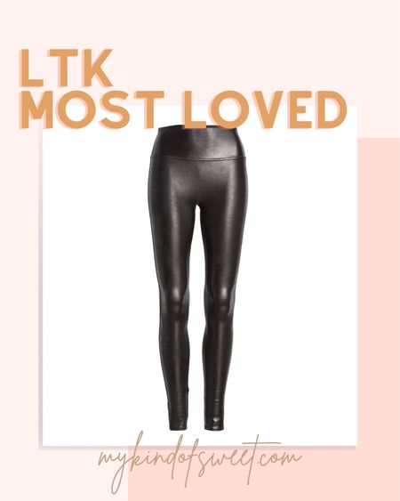 These are my OG Spanx faux leather leggings. I’ve had them for about 5 years and they’re still as good as new. They’re super high waisted, but don’t roll down. I’m wearing XS and they suck me in in all the right places. They’re also long, so I have them slightly bunched at the ankle. 

#LTKunder100 #LTKFind #LTKstyletip