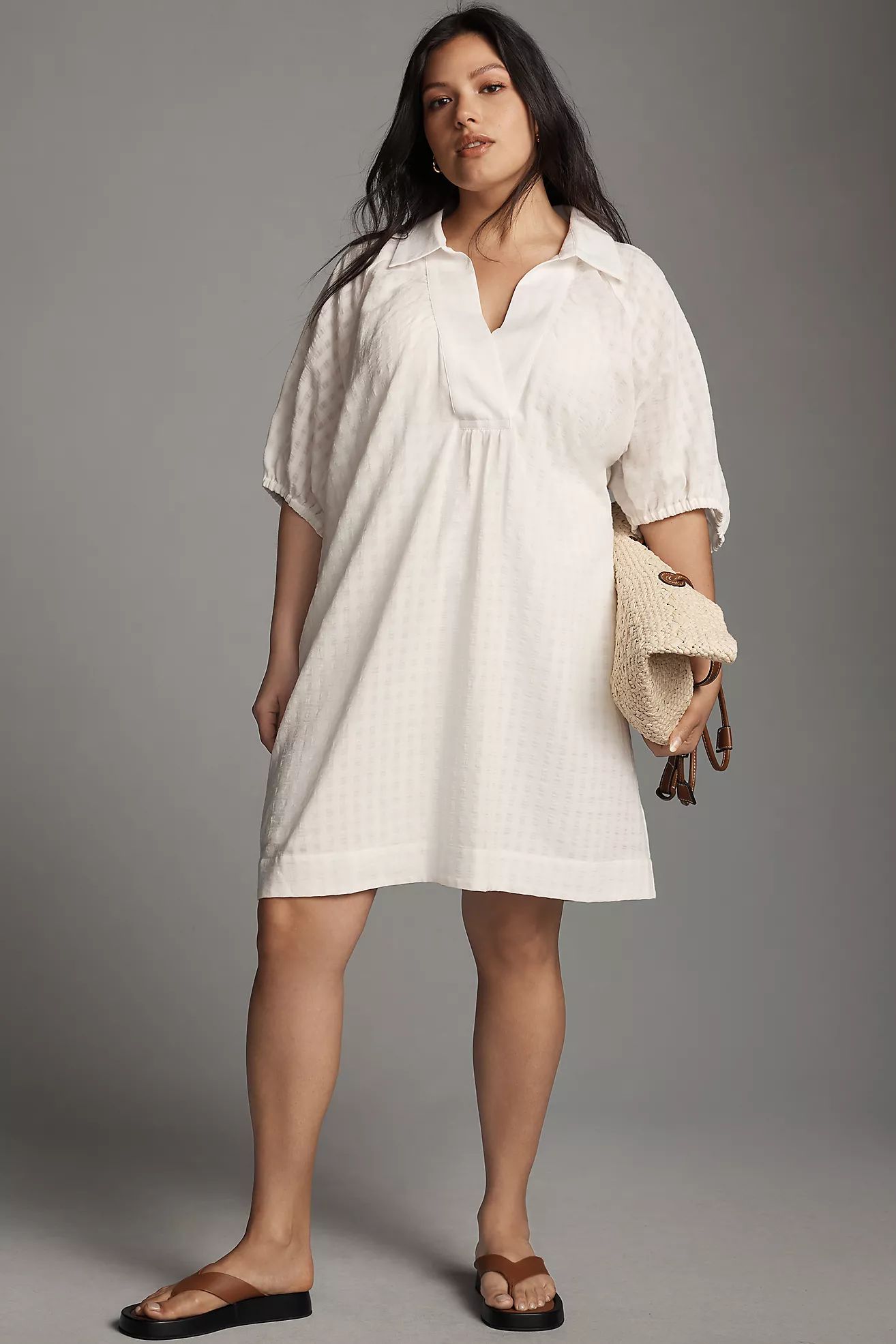 By Anthropologie V-Neck Tiered-Sleeve Tunic Dress | Anthropologie (US)