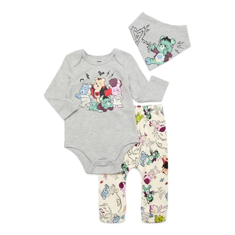 Baby Character Halloween Long-Sleeve Bodysuit, Pants, and Bib Outfit Set, 3-Piece, Sizes Newborn-... | Walmart (US)