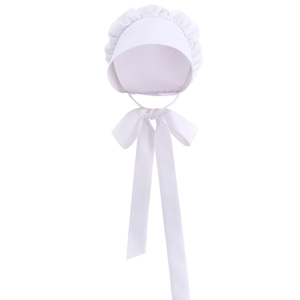 DUNHAO COS Women Girls Pioneer Colonial Bonnet Peasant Amish Hat Prairie Cap Costume Accessory | Amazon (US)