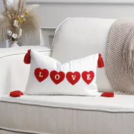 1pc Romantic Valentine's Day Pillow Cover - Soft Polyester, XOXO Embroidery, Zippered, Ideal for ... | Temu Affiliate Program