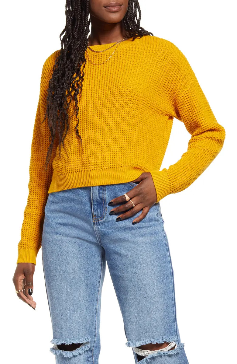 Crop Thermal Knit Sweater | Nordstrom