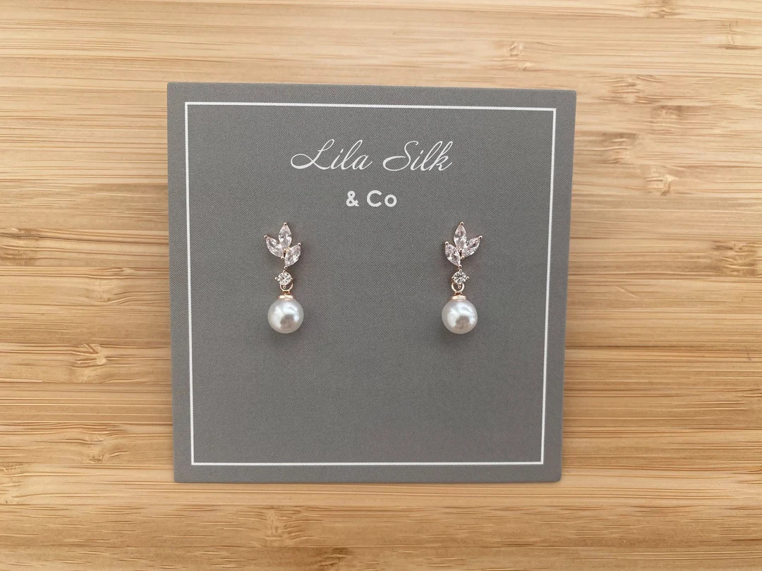 KELLIA Crystal Pearl Bridal Drop Earrings Pearl Wedding - Etsy Canada | Etsy (CAD)
