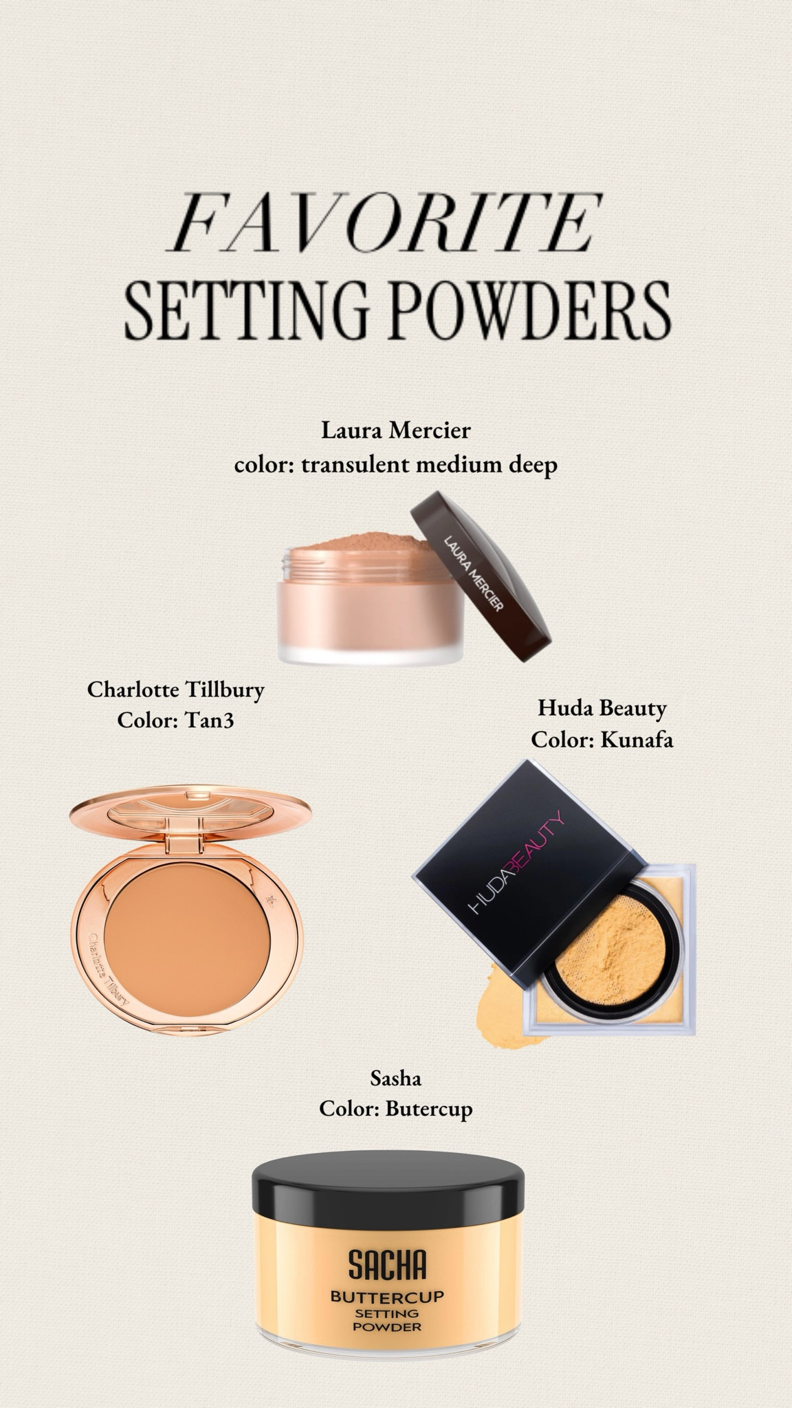 Favorite setting powders!

#LTKBacktoSchool #LTKBeauty #LTKSaleAlert