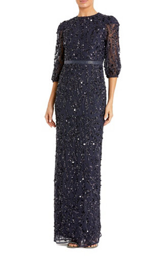 Women's Sequined Elbow Sleeve Gown | Macy's