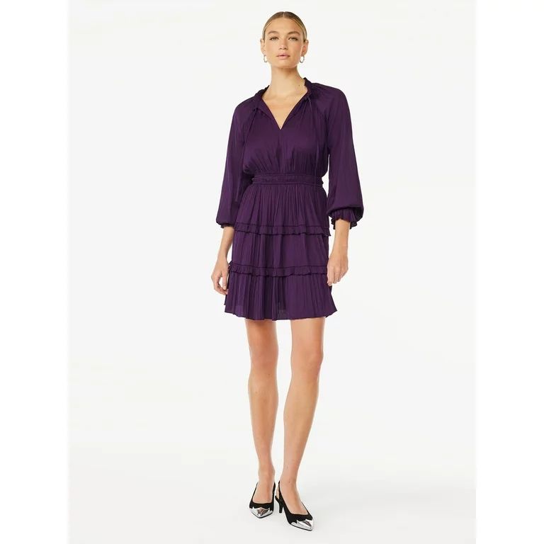 Scoop Women's Ruffle Mini Dress, Sizes XS-2XL - Walmart.com | Walmart (US)