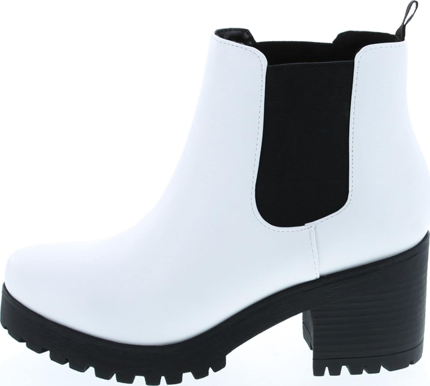 Soda Top Shoes Jaber Ankle Boot W Lug Sole Elastic Gore and Chunky Heel | Amazon (US)