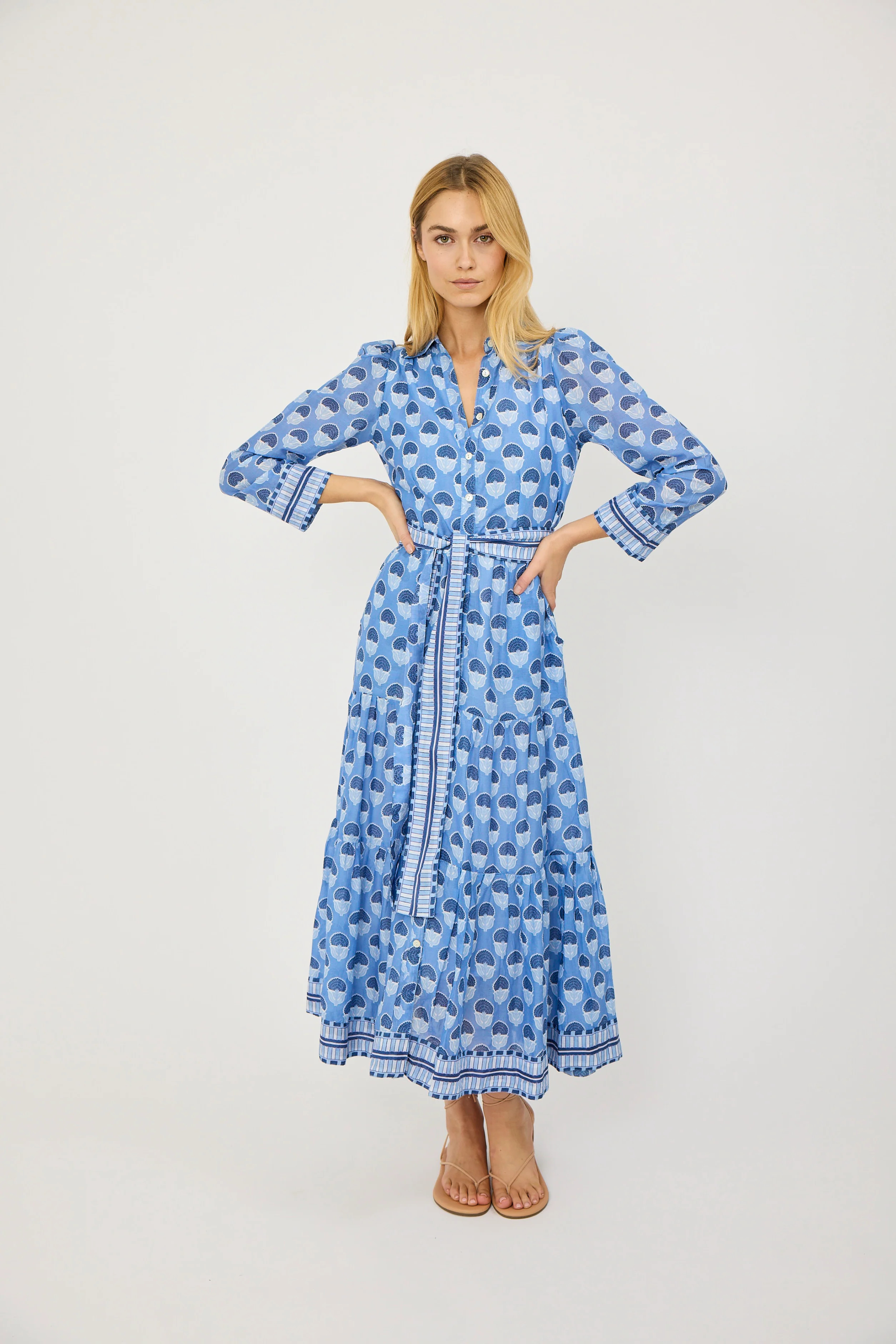 Flounce Shirt Dress - Indian Flower | Marea