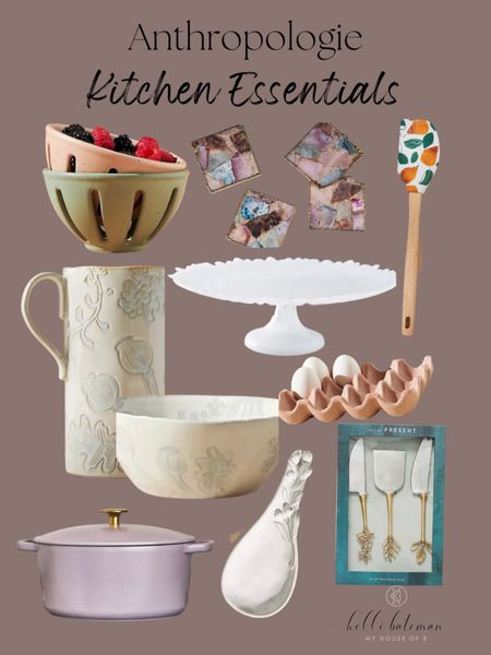Anthropologie Kitchen Essentials Currently on SALE! 
All of these pieces are so cute and add character and class to the kitchen! 
#kitchen #baking #cookware 

#LTKhome #LTKGiftGuide #LTKSeasonal