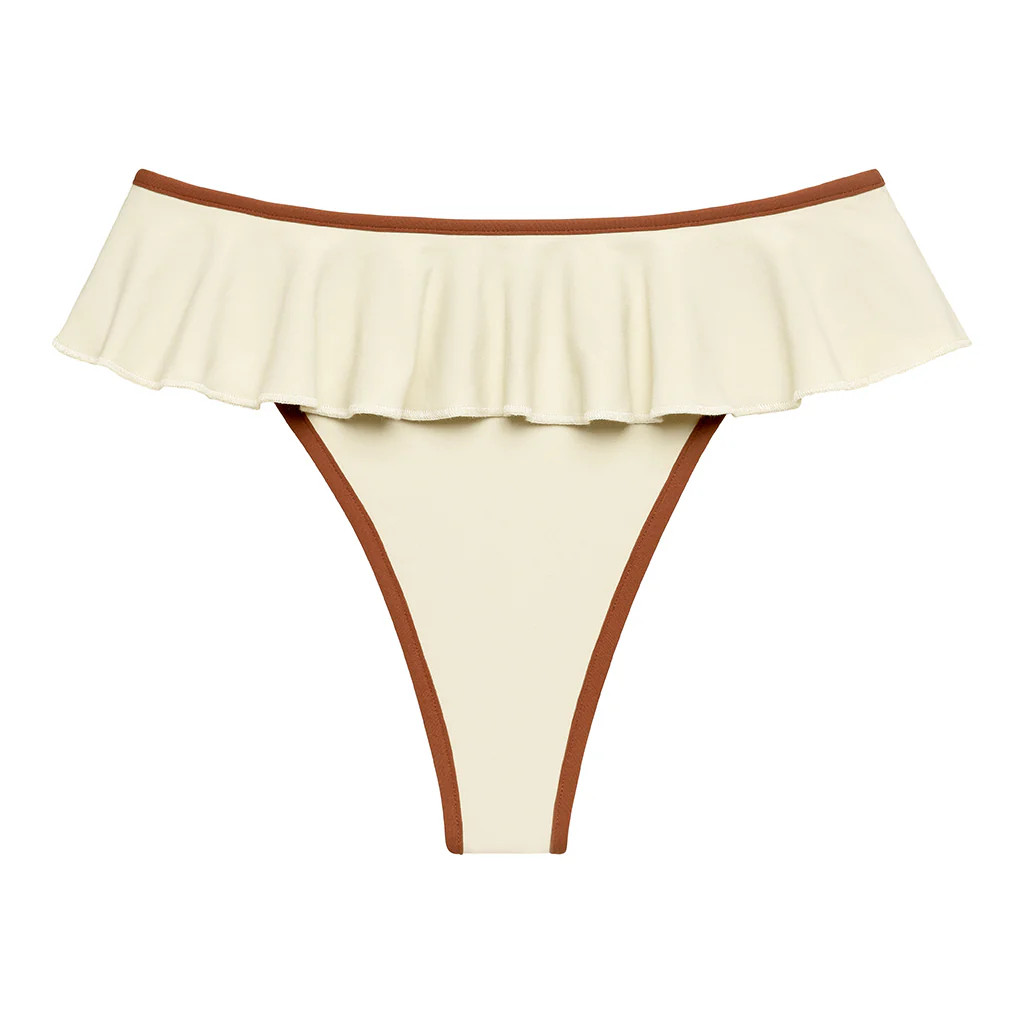 Oat Terracotta Binded Tamarindo Ruffle Bikini Bottom | Montce