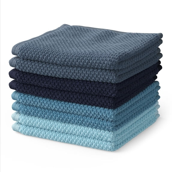 Mainstays Kids Cotton Washcloth Set, 12" x 12", Blue, 8 Pack | Walmart (US)