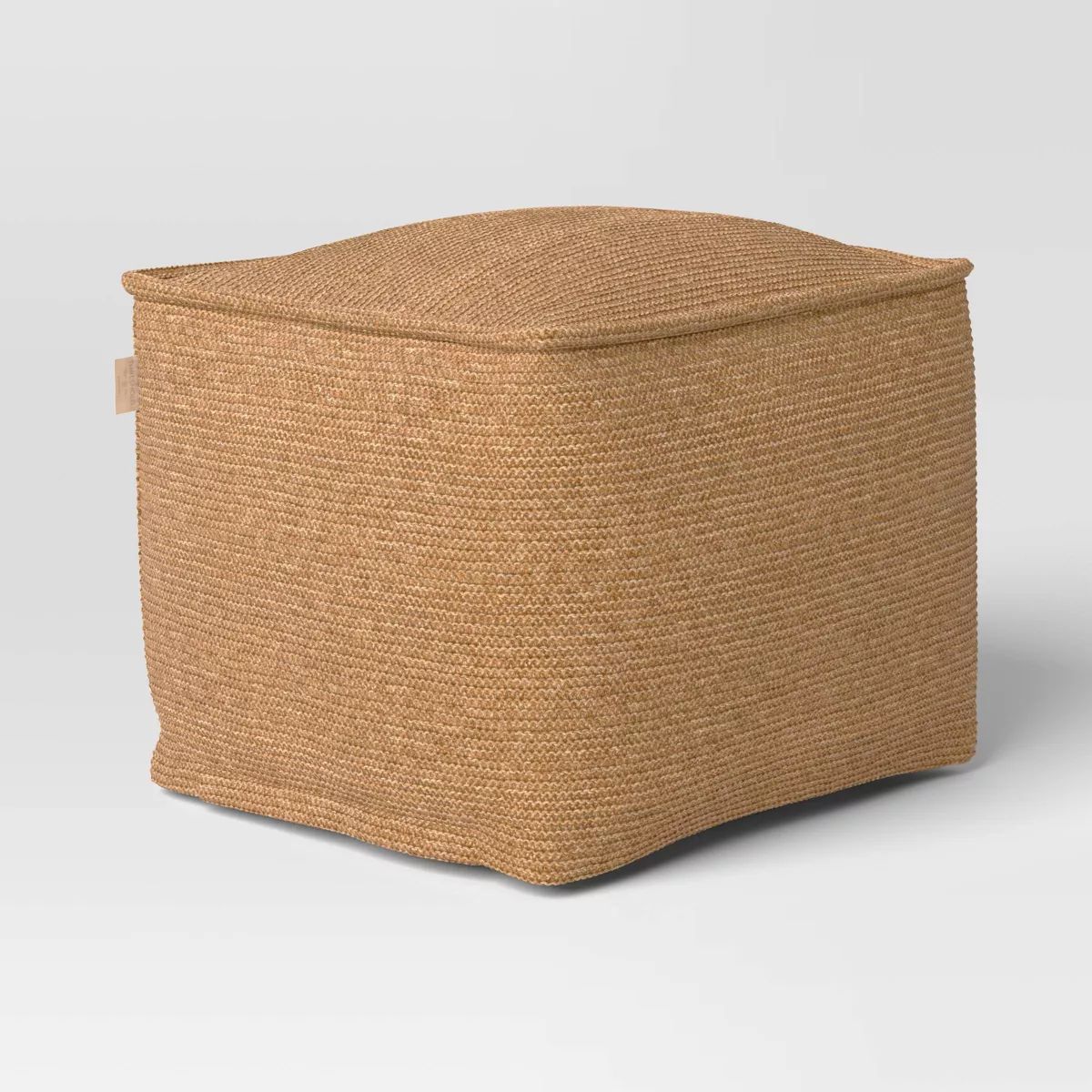 20"x15" Outdoor Patio Pouf Knit Olefin Tan - Threshold™ | Target