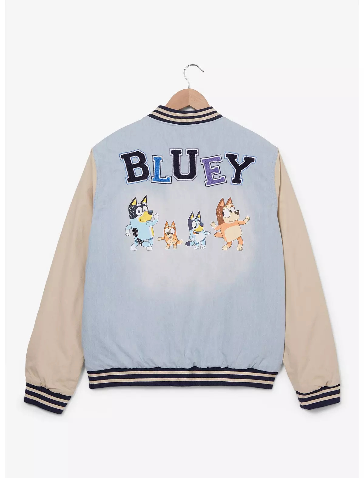 Bluey Heeler Family Icons Denim Varsity Jacket - BoxLunch Exclusive | BoxLunch