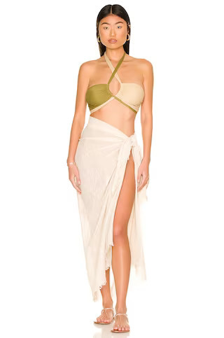 Textured Beach Wrap in Natural | White Beach Skirt | White Beach Cover Up | White Swim Cover Up | Revolve Clothing (Global)