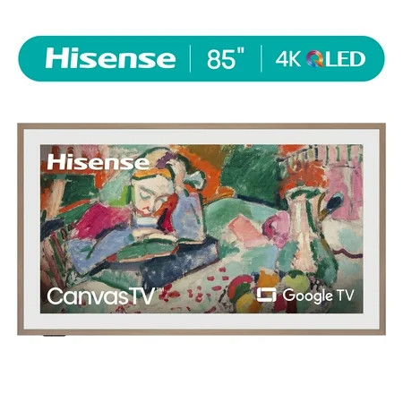 Hisense 85-Inch Class QLED 4K S7N CanvasTV™ Series Dolby Vision HDR Google Smart TV (85S7N, 2024 Model) - Art Mode, Anti-Glare Panel, H, Hi-Matte Display, Frame & UltraSlim Wall Mount Included, 144Hz | Walmart (US)