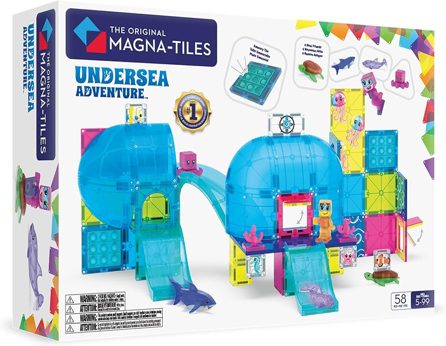 MAGNA-TILES Undersea Adventure 58-Piece Magnetic Construction Set, The Original Magnetic Building... | Amazon (US)
