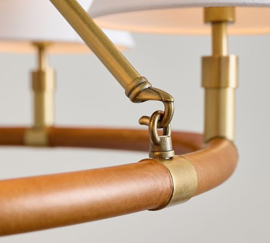 Chambers Leather Round Chandelier (36") | Pottery Barn (US)