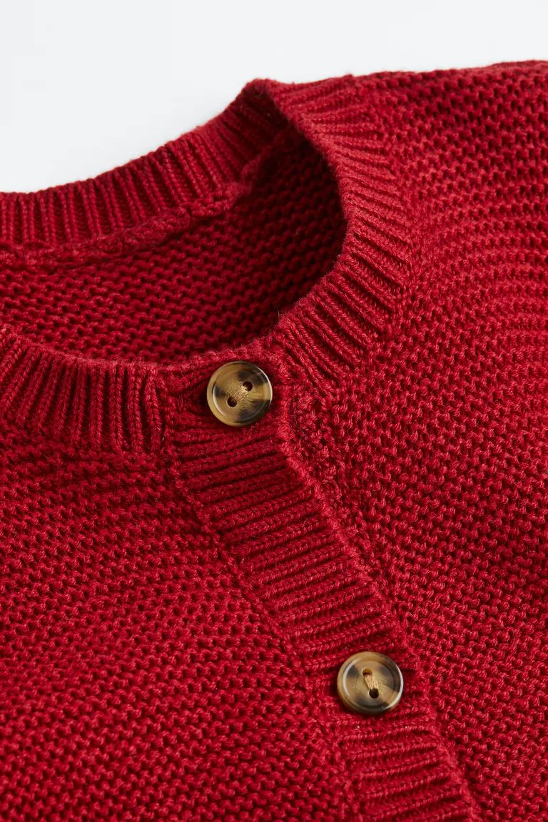 Knit Cotton Jumpsuit - Dark red - Kids | H&M US | H&M (US + CA)