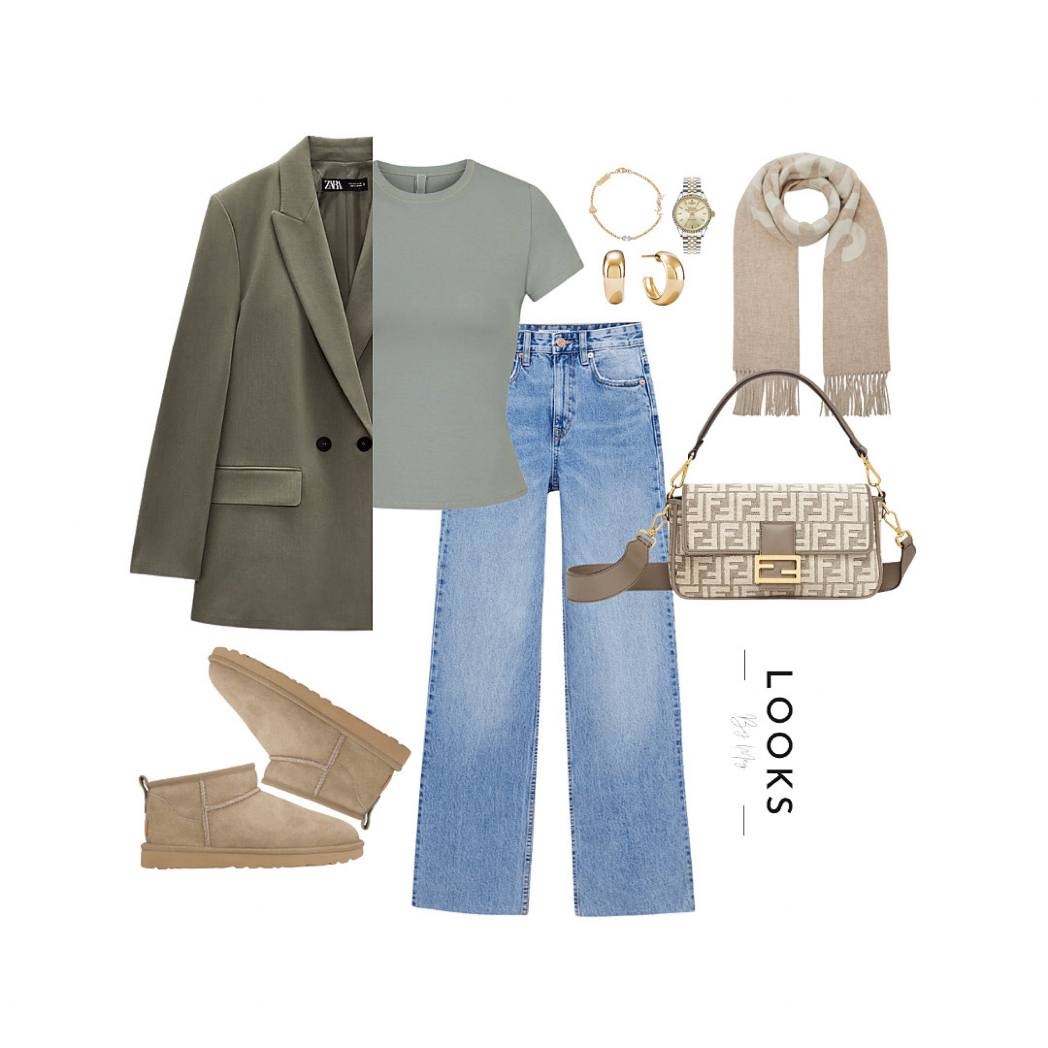 Neutral tones always ☁️🪐🤎🍂

How stunning is the new season fendi baguette bag ✨

A basic outfit made with staples that will last you throughout the seasons, made cosy with UGG boots and a scarf 🐻🍂

#LTKSeasonal #LTKshoecrush #LTKitbag