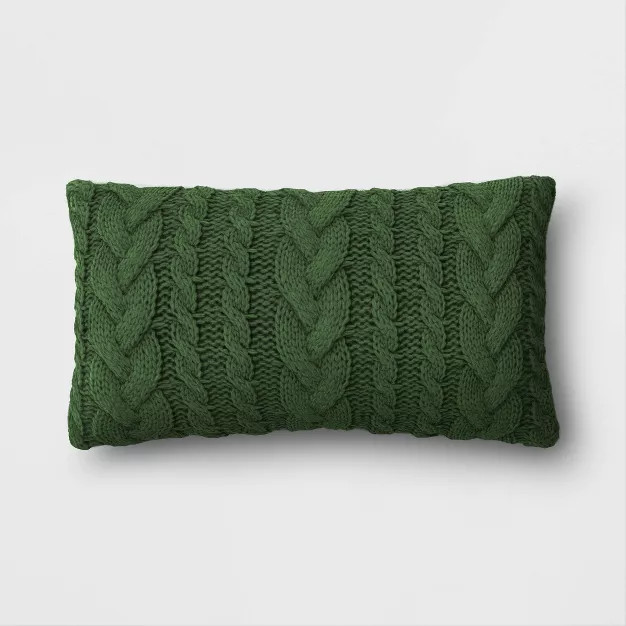 Oversized Cable Knit Lumbar Christmas Throw Pillow - Threshold™ | Target