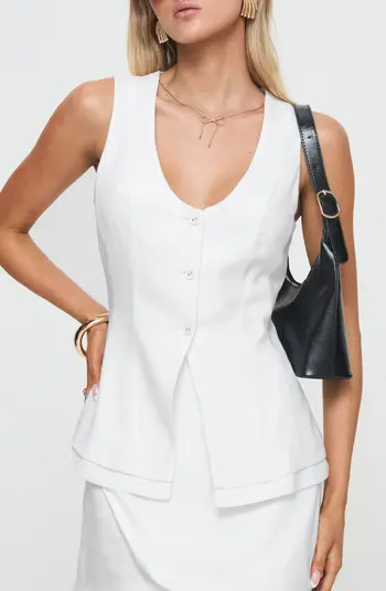 Springview Cotton & Linen Cutaway Vest | Nordstrom
