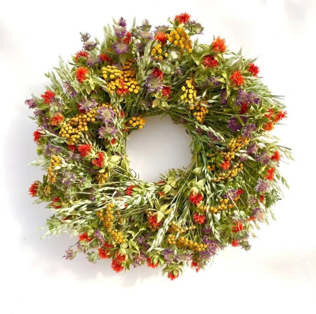 Garden Carnival dried floral wreath - spring summer door décor | Etsy (US)