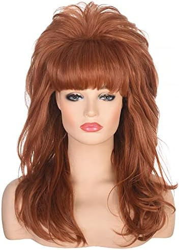 AMZCOS 80s Women Peggy Bundy Beehive Wig Long Wavy Ginger Bouffant Synthetic Hair wigs for Married H | Amazon (US)