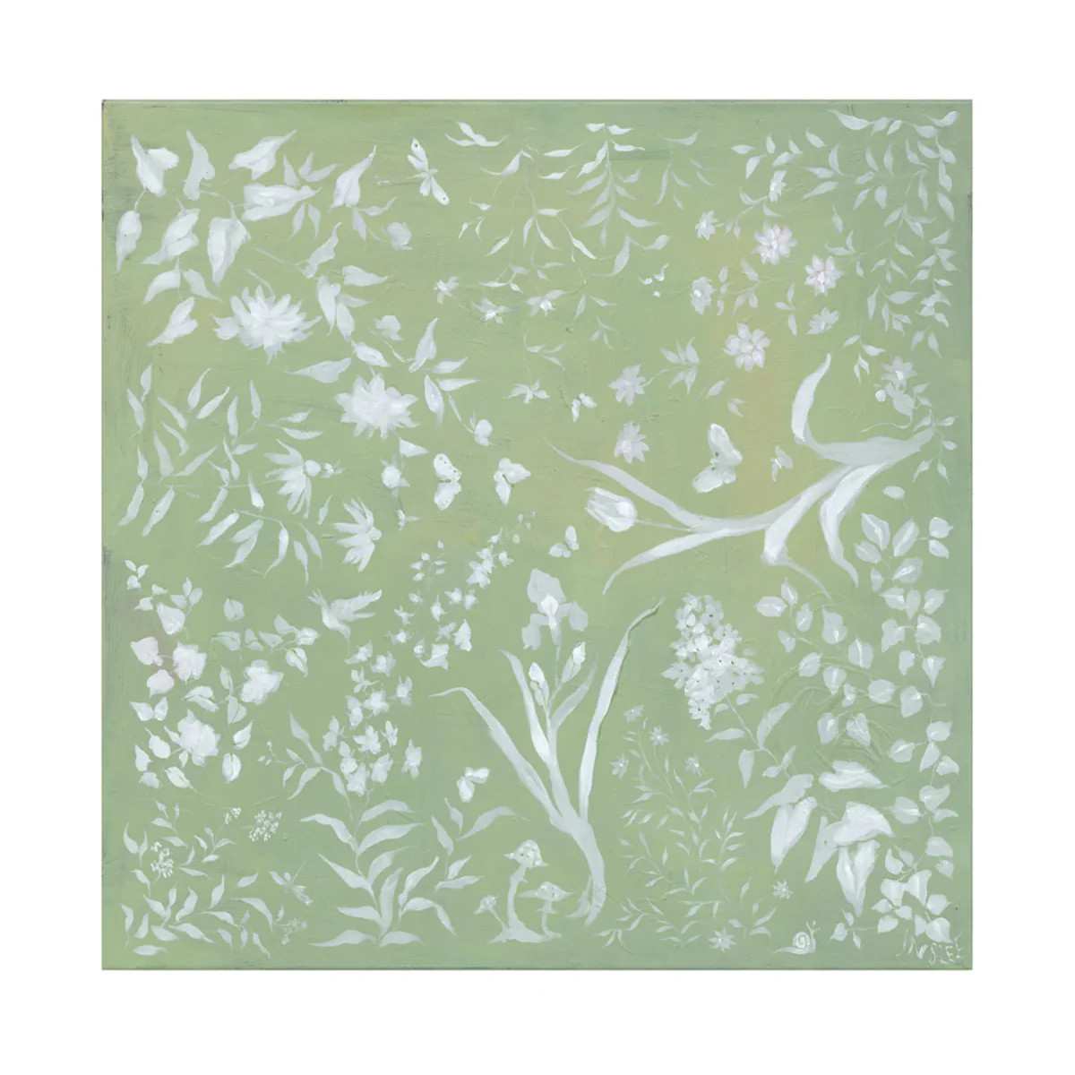 Square Pistachio Garden Print | Over The Moon