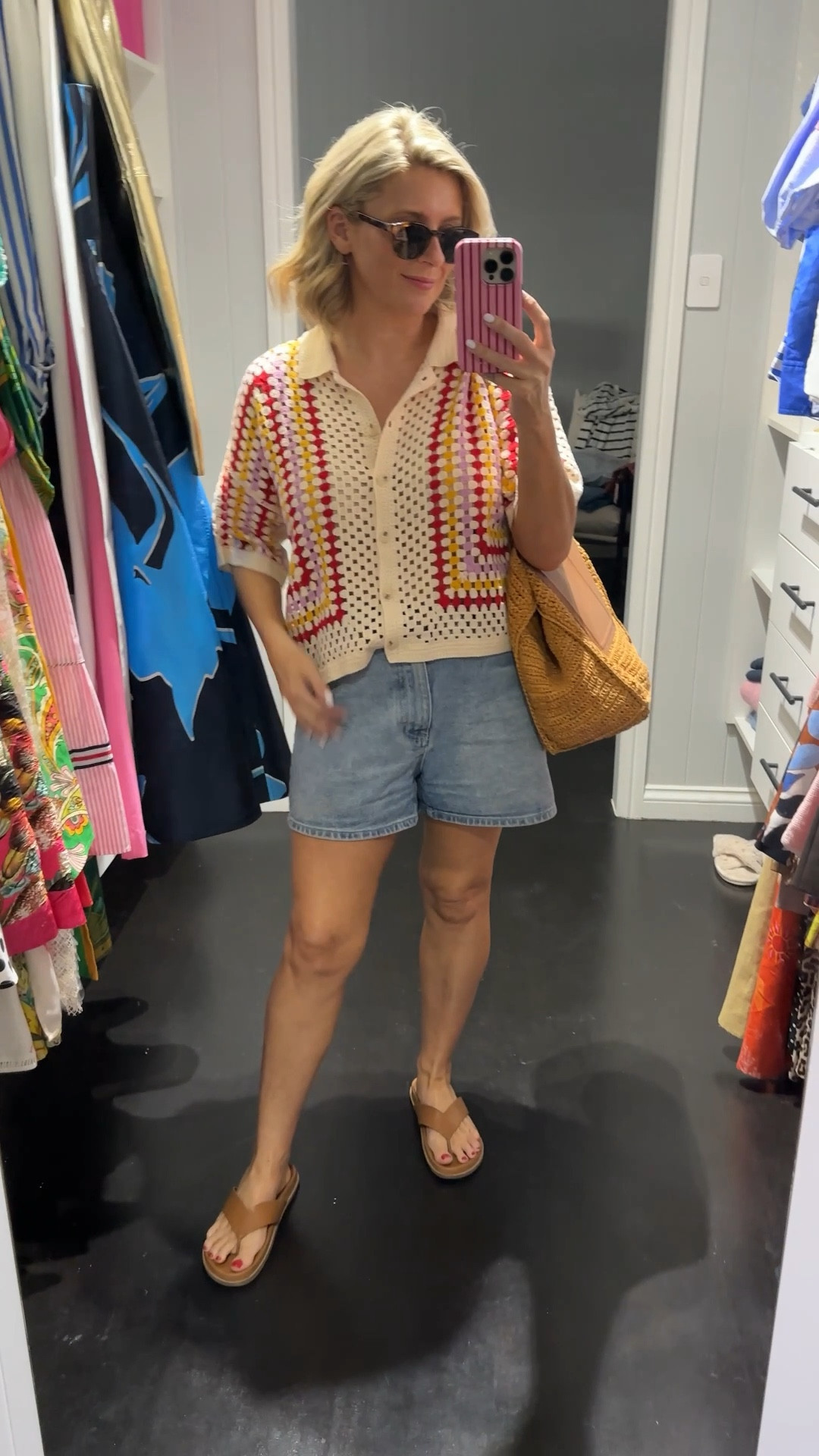 A simple summer style of denim with a crochet top which brings colour and texture to the look  

#LTKaustralia #LTKspring