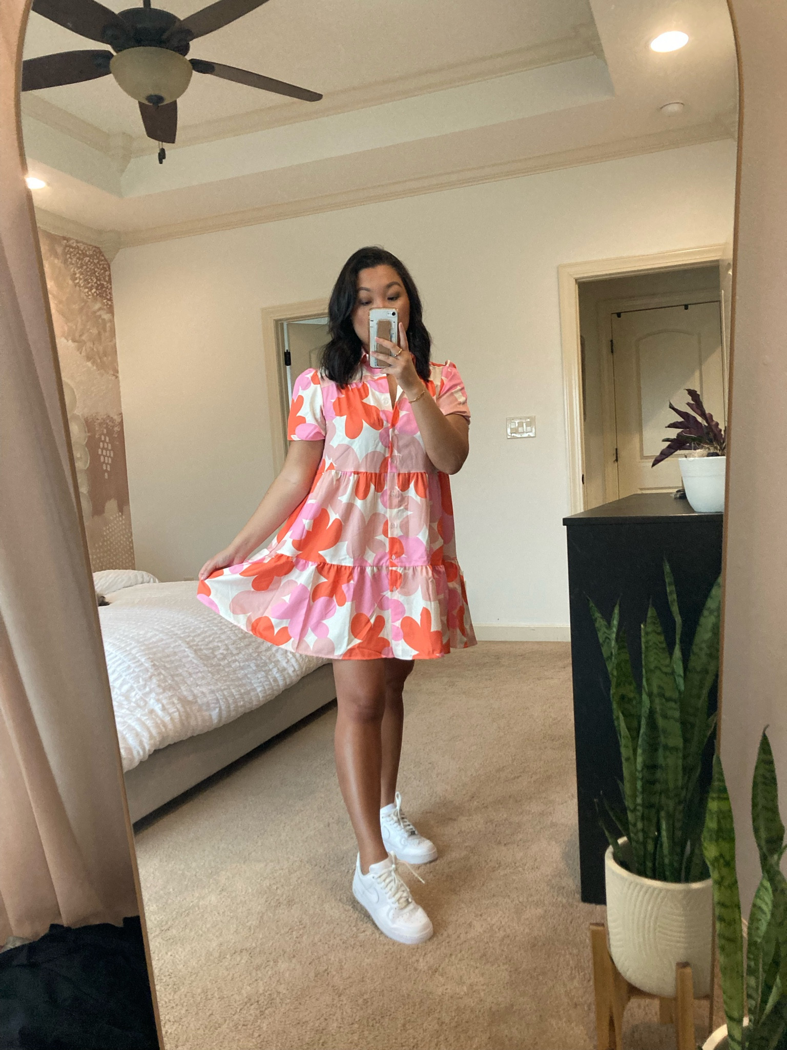 The cutest floral dress for summer 🌸 I’m wearing a medium- fits TTS. 

Spring and Summer Style • Short Dress • Puff Sleeves • Sneakers • Pink and Orange Dress with Collar • Button Front Dress • Vacation Outfit Inspo

#LTKFind #LTKtravel #LTKhome