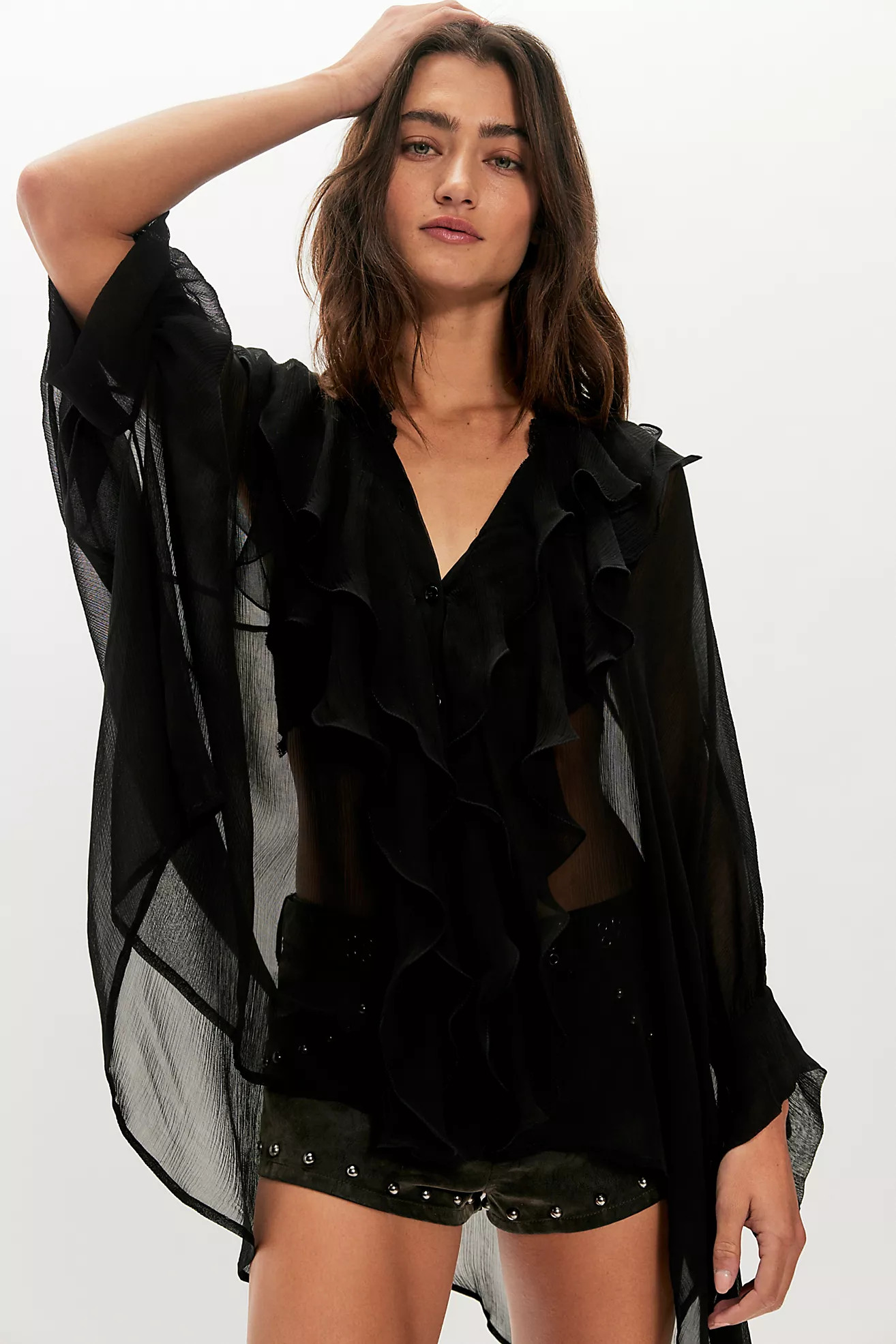 Nigel Preston Chiffon Ruffle Blouse | Free People (Global - UK&FR Excluded)