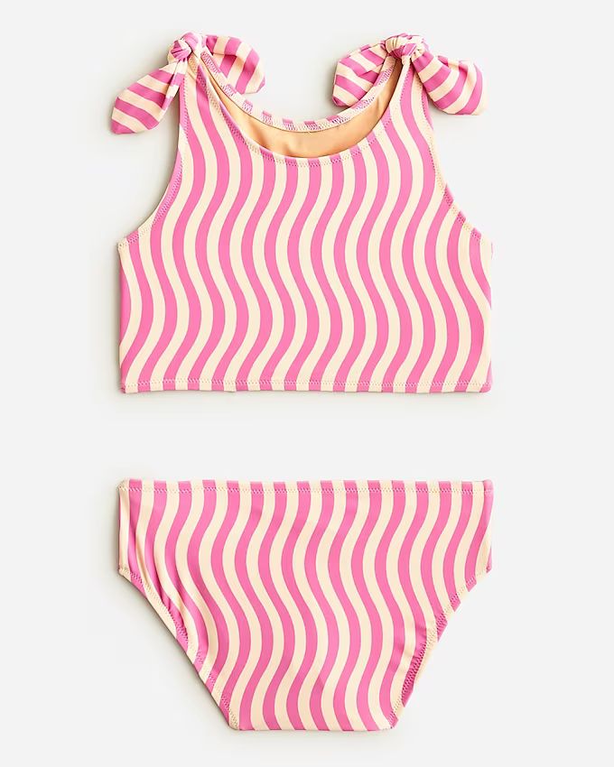 Girls' tie-shoulder two-piece swimsuit with UPF 50+ | J.Crew US