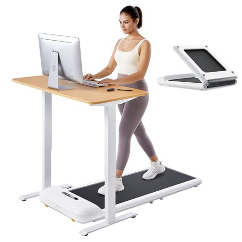 WALKINGPAD C2 Folding Walking Pad, Under Desk Treadmill for Home/Office, Portable Walking Treadmill Ultra Slim Walking Jogging Machine Remote Control LED Display (White) | Amazon (US)