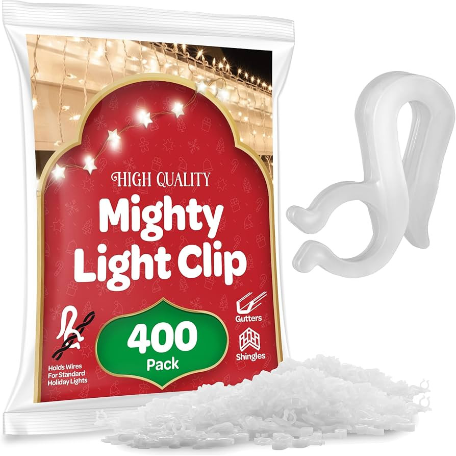 SEWANTA Christmas Light Clips - Set of 400 Mini Clips for Gutters and Shingles - Hanging Outdoor ... | Amazon (US)