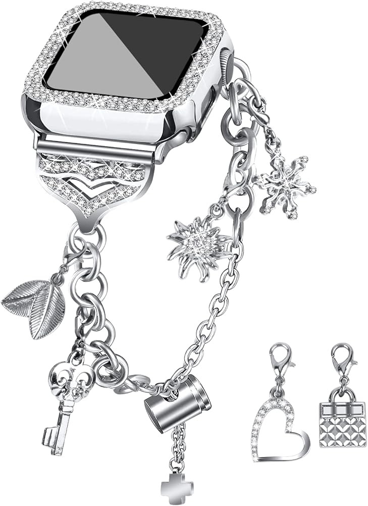 JOYOZY Band Compatible with Apple Watch 38mm 40mm 41mm 42mm 44mm 45mm, Bling Strap with Glitter C... | Amazon (US)