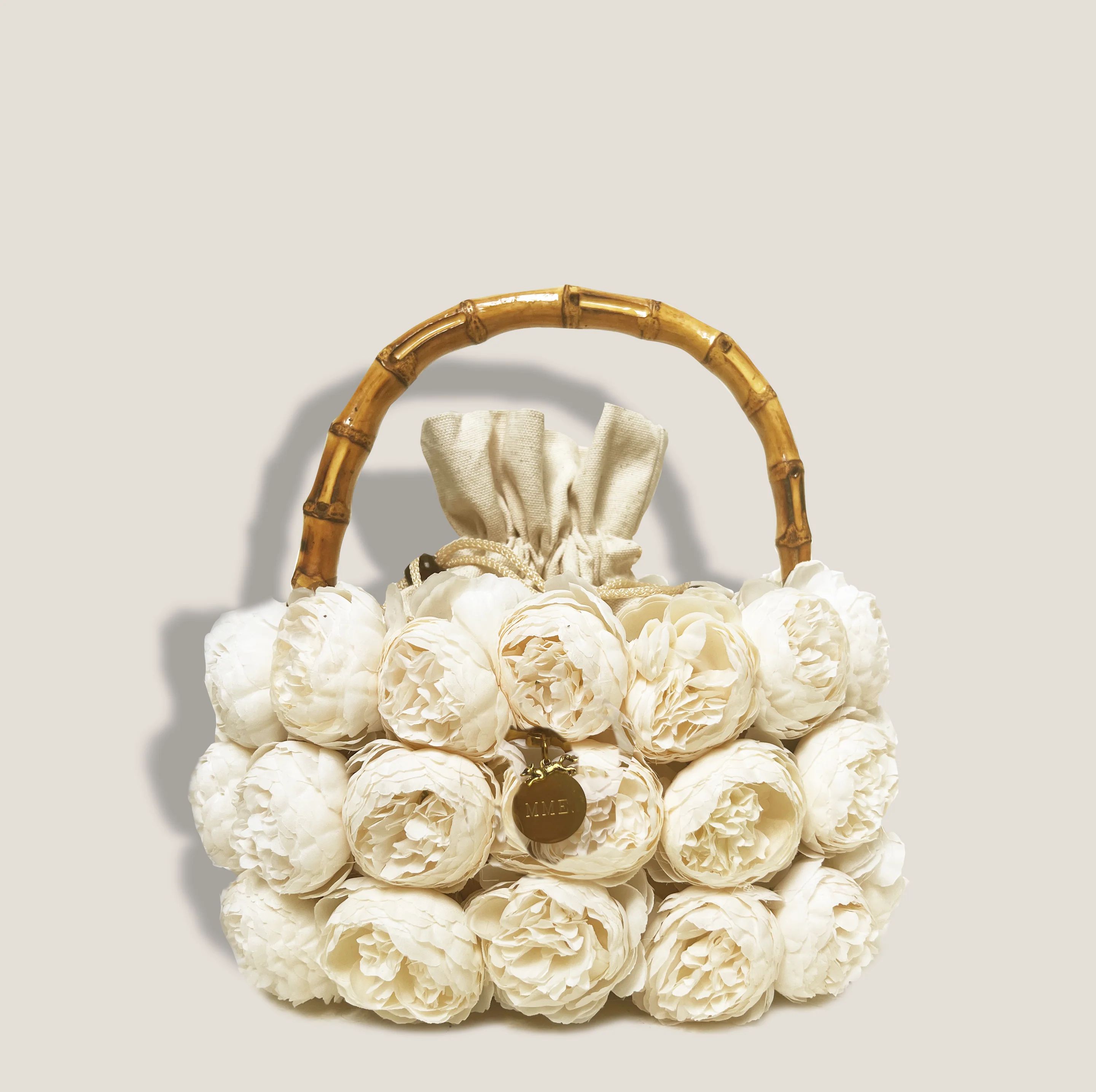 MME. PEONY CREAM BOUQUET Tote - CREAM | MME.MINK