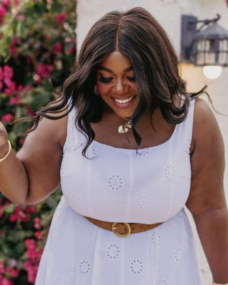 You can’t go wrong with an all white dress for spring and summer. The darling eyelet details are so sweet. Wearing an  XXL. All accessories including belt are from Target! I’ve linked it all below. 

Vacation Outfit Inspo, Plus Size Spring Dress, Plus Size White Dresses, Graduation Dresss

#LTKplussize #LTKfindsunder50 #LTKsalealert