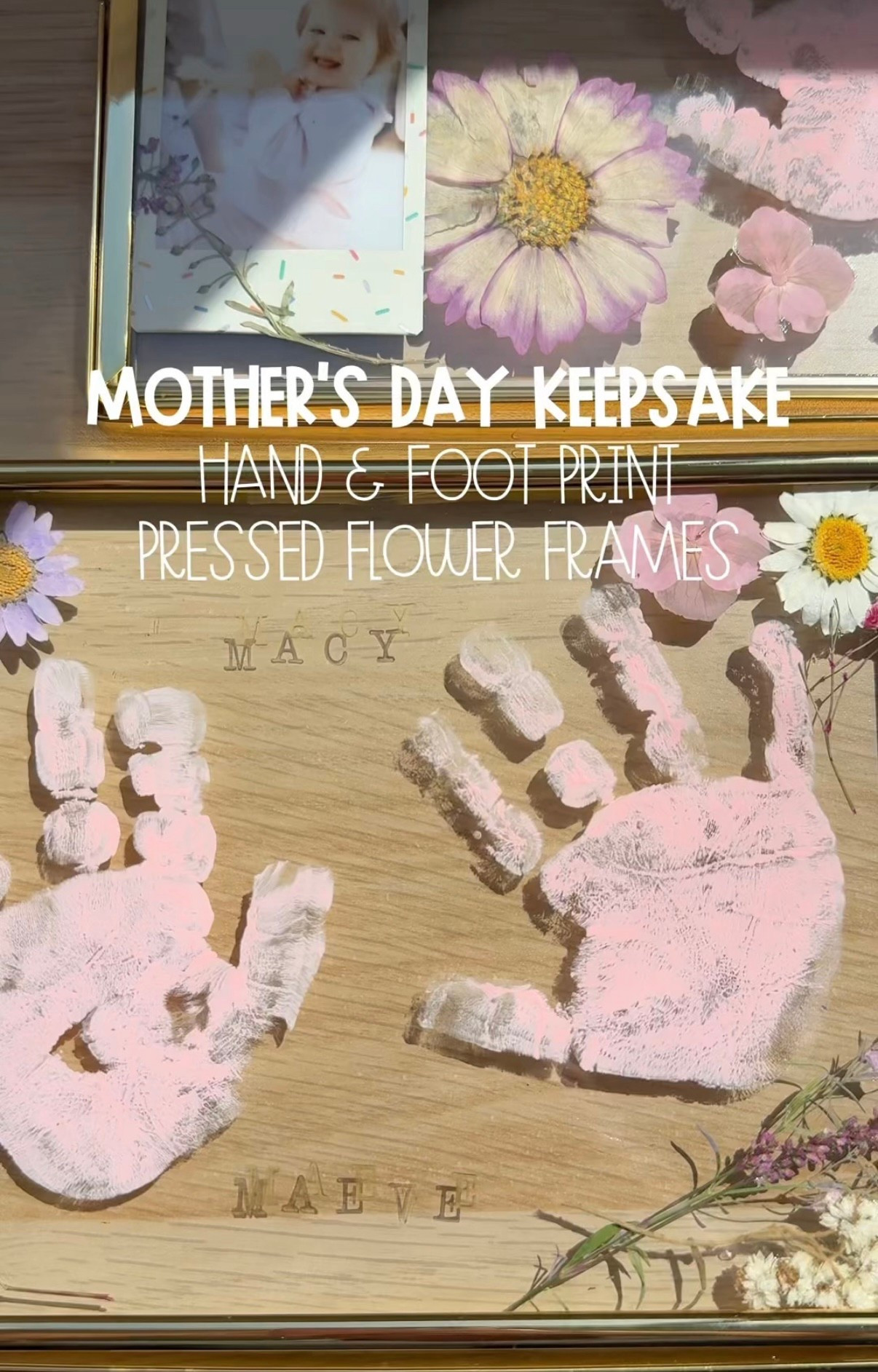 Mother’s Day Keepsake: Handprints & Footprint Pressed Flower Frames! 🌸✨

Here are 3 different takes on the viral pressed flower frames for Mother’s Day! We did something similar last Mother’s Day and I gave them to the grandma’s, and said I was going to make one for myself, but just never got to it! This year I made 3 different options! 

I think they all turned out so cute, I don’t know which is my favorite! Perfect to save for yourself or to give to the grandma’s! 💖

Comment ✨Mother✨ and I’ll send the links directly to you so you can create your own! Or you can find the links for everything I used and a couple other options under “Mother’s Day” in my storefront! 

#mothersdaygiftideas #mothersdaygift #diymothersdaygifts  #mothersdaygifts #homemadegift #mothersdaykeepsake

#LTKSeasonal #LTKKids #LTKFamily