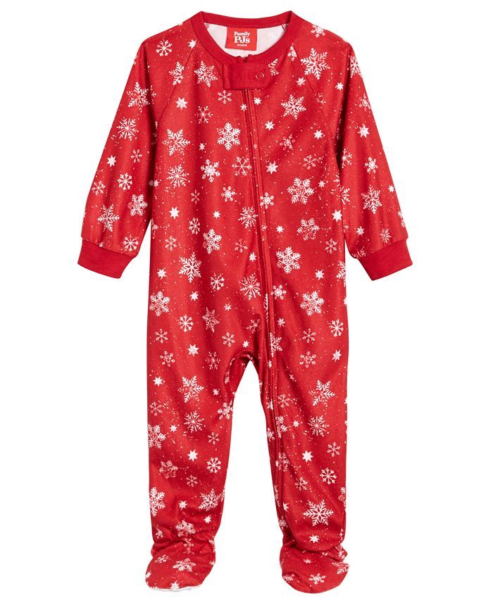 Family Pajamas Matching Baby Merry Snowflake Footie One-Piece, Created for Macy's & Reviews - All... | Macys (US)