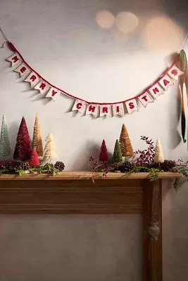 MERRY CHRISTMAS Felt Garland | Anthropologie (US)