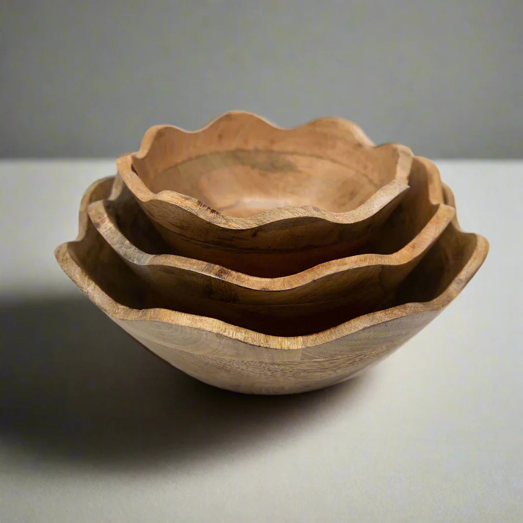 Scalloped Mangowood Bowls
 – Cove Home | Cove Home