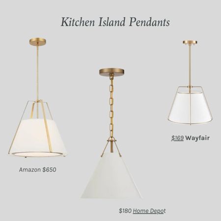 These are gorgeous kitchen island pendants for a classic, coastal, transitional or modern kitchen. 

White encased drum pendant.  Brass finished light.  Pendant lighting Amazon.  

#LTKfamily #LTKstyletip #LTKhome