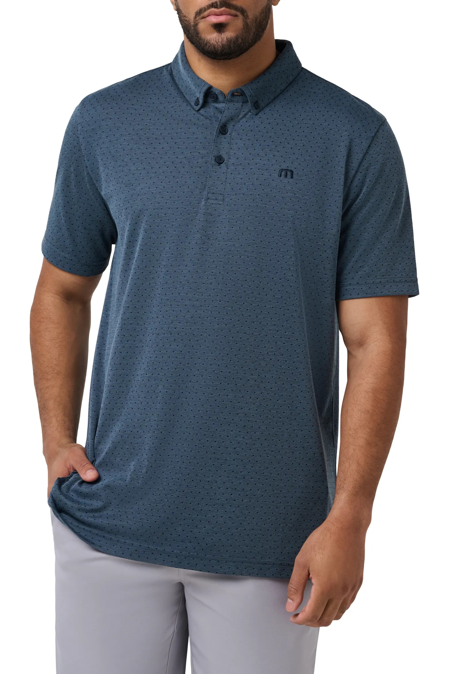 Handsome Town Dot Print Piqué Button-Down Polo (Men) | Nordstrom | Nordstrom