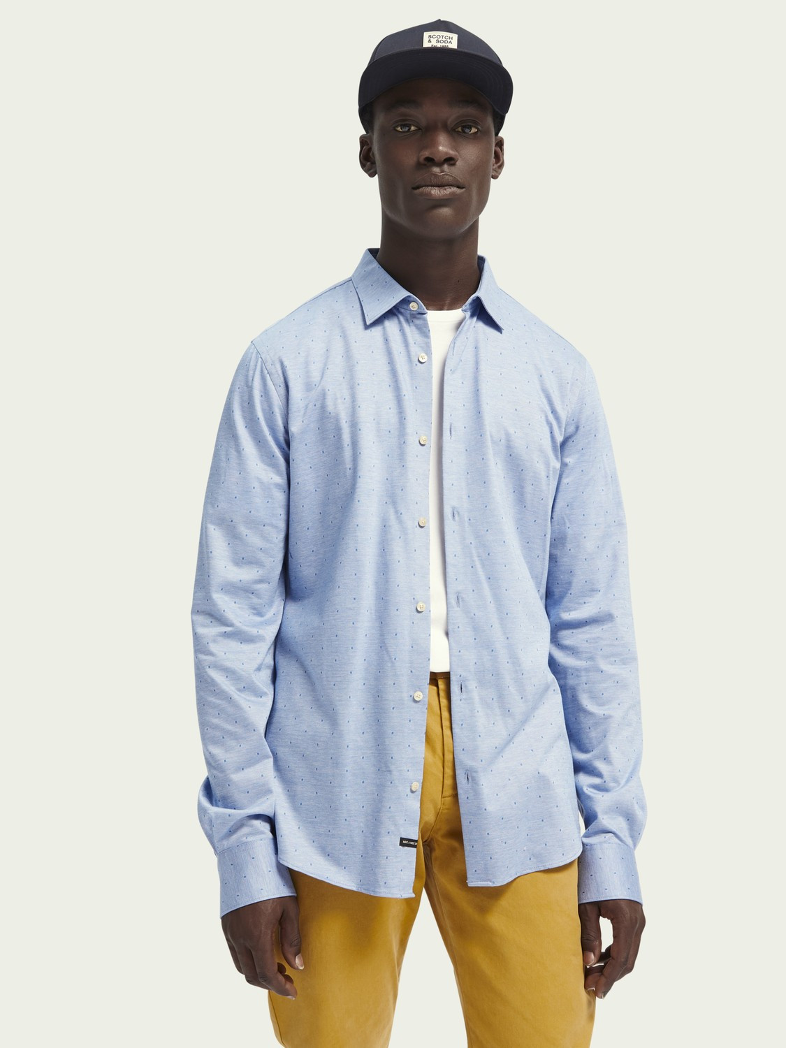 Long sleeve 100% cotton slim fit shirt
    
        | Men | Scotch & Soda (US)