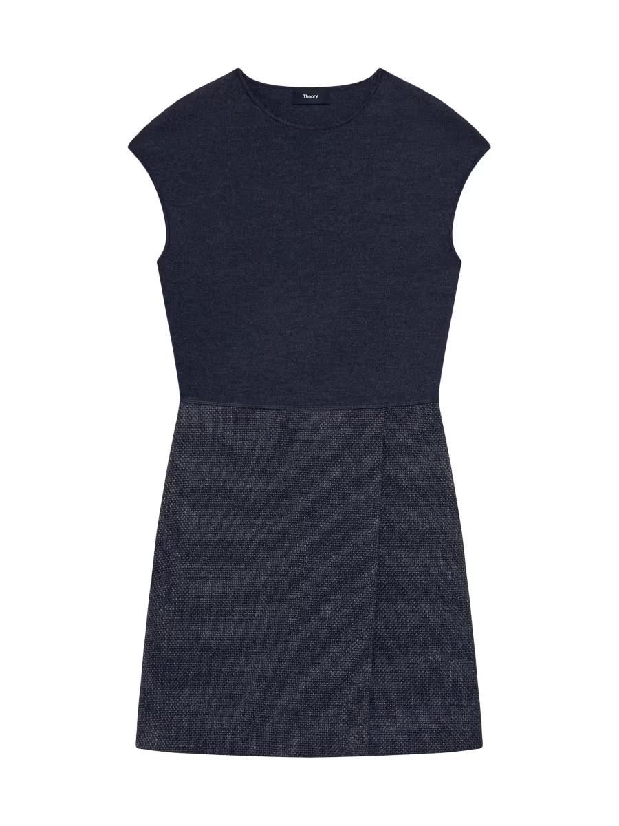 Theory Plus Knit &amp; Tweed Combo Minidress | Saks Fifth Avenue | Saks Fifth Avenue
