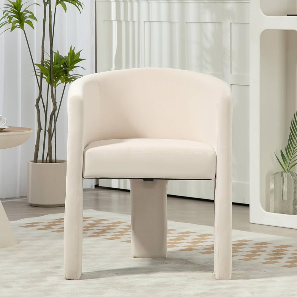 Finnhomy Modern Dining Chairs, Set of 1 Velvet Upholstered Barrel Dining Chairs with Open Back, 3... | Amazon (US)