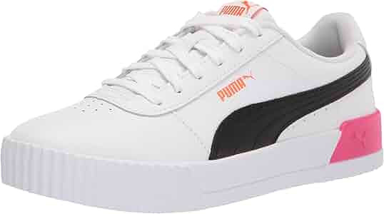 Amazon.com | PUMA womens Carina Sneaker, Puma White-puma Black-puma Silver, 5.5 US | Fashion Snea... | Amazon (US)